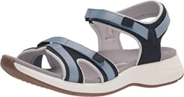 Sandalia Plana Mujer Clarks Solan Drift Ante Azul Marino Piel