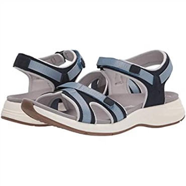 Sandalia Plana Mujer Clarks Solan Drift Ante Azul Marino Piel