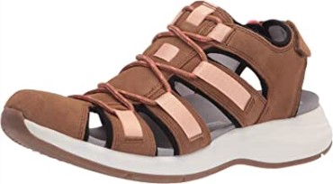 Sandalias Planas De Mujer Clarks Solan Sail Cuero Ante Marrón Oscuro
