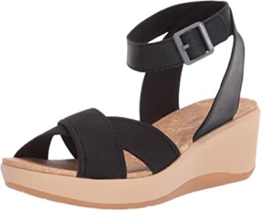 Sandalias De Mujer Clarks Step Cali Coast Con Cuña En Tejido Textil Negro