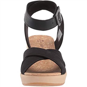 Sandalias De Mujer Clarks Step Cali Coast Con Cuña En Tejido Textil Negro
