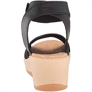 Sandalias De Mujer Clarks Step Cali Coast Con Cuña En Tejido Textil Negro