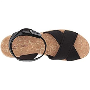 Sandalias De Mujer Clarks Step Cali Coast Con Cuña En Tejido Textil Negro