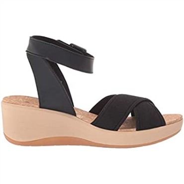 Sandalias De Mujer Clarks Step Cali Coast Con Cuña En Tejido Textil Negro