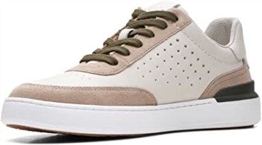 Zapatos Court Lite Tor Nubuck Blanco Roto Clarks