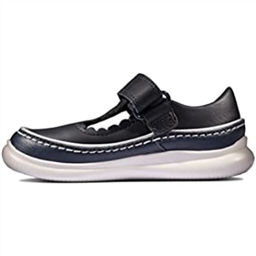 Crest Sky Zapatos De Cuero Para Niños Pequeños Navy Clarks