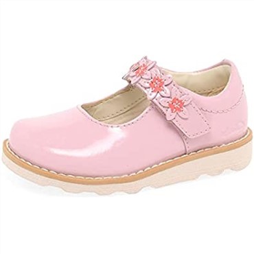 Corona Pétalo Zapatos De Cuero Para Niños Pequeños Anchos Rosa Clarks