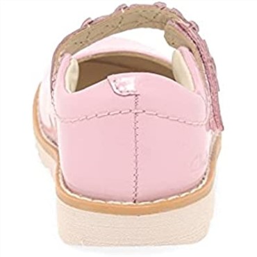 Corona Pétalo Zapatos De Cuero Para Niños Pequeños Anchos Rosa Clarks