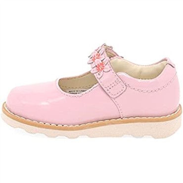 Corona Pétalo Zapatos De Cuero Para Niños Pequeños Anchos Rosa Clarks