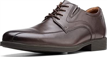Cuero Marrón Oscuro Clarks Hombres Whiddon Pace Oxford