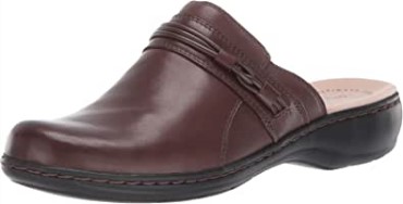 Zuecos Mujer Clarks Leisa Clover En Piel Marron Oscuro