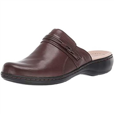 Zuecos Mujer Clarks Leisa Clover En Piel Marron Oscuro