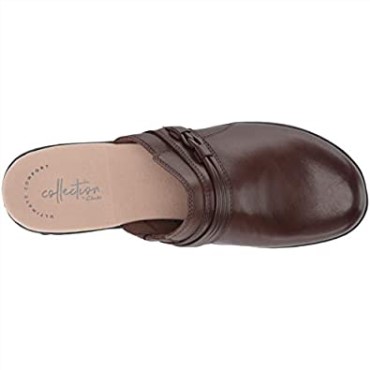 Zuecos Mujer Clarks Leisa Clover En Piel Marron Oscuro