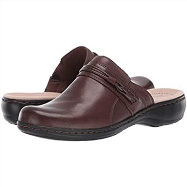 Zuecos Mujer Clarks Leisa Clover En Piel Marron Oscuro