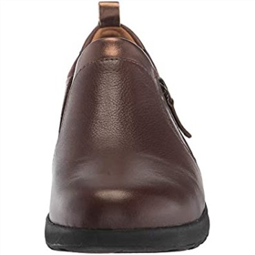 Mocasín De Mujer Combi Un Adorn Con Cremallera En Piel Marrón Oscuro Clarks
