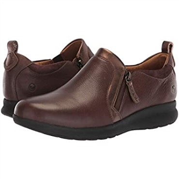Mocasín De Mujer Combi Un Adorn Con Cremallera En Piel Marrón Oscuro Clarks