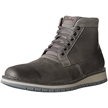 Bota Baja De Cuero Gris Oscuro Para Hombre Clarks Varby