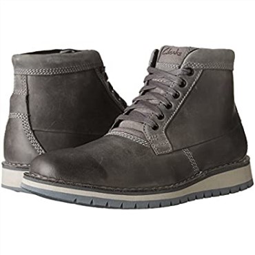 Bota Baja De Cuero Gris Oscuro Para Hombre Clarks Varby