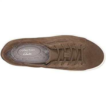 Zapatilla Layton Lace De Mujer De Ante Oliva Oscuro Clarks