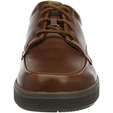 Cuero Marrón Oscuro Clarks Un Abode Eacil Oxford Flat Para Hombre