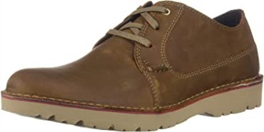 Cuero Marrón Oscuro Clarks Hombres Vargo Plaoxford