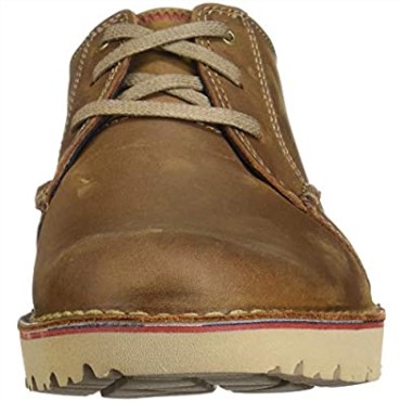 Cuero Marrón Oscuro Clarks Hombres Vargo Plaoxford