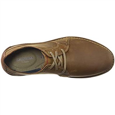 Cuero Marrón Oscuro Clarks Hombres Vargo Plaoxford