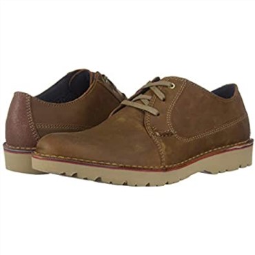 Cuero Marrón Oscuro Clarks Hombres Vargo Plaoxford