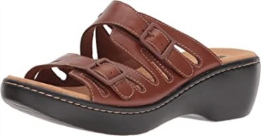 Cuero Marrón Oscuro Clarks Mujer Delana Liri Plataforma