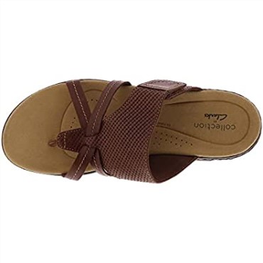 Sandalias Planas Para Mujer Laurieann Edge De Clarks En Cuero Marrón Oscuro