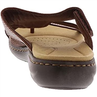 Sandalias Planas Para Mujer Laurieann Edge De Clarks En Cuero Marrón Oscuro