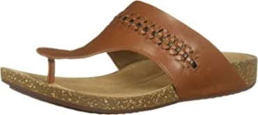 Chanclas De Mujer Clarks Un Perri Vibe De Cuero Tostado Oscuro