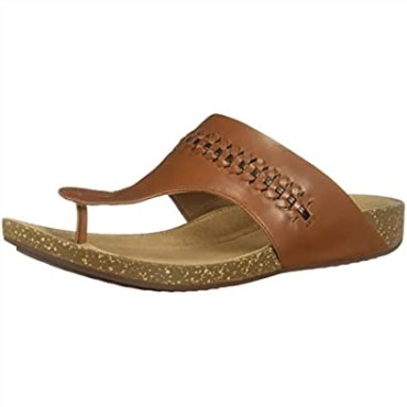 Chanclas De Mujer Clarks Un Perri Vibe De Cuero Tostado Oscuro