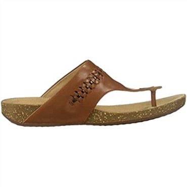 Chanclas De Mujer Clarks Un Perri Vibe De Cuero Tostado Oscuro