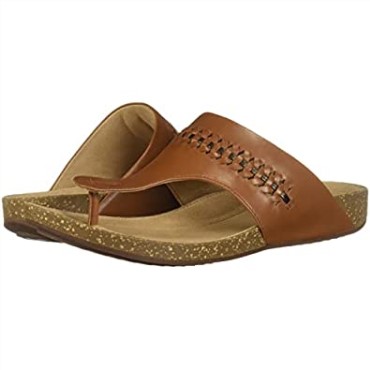 Chanclas De Mujer Clarks Un Perri Vibe De Cuero Tostado Oscuro