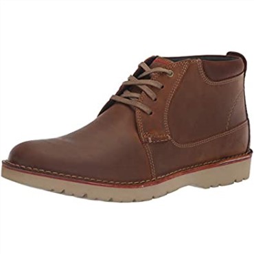 Botines De Caña Media Vargo Para Hombre En Piel Marrón Oscuro Clarks