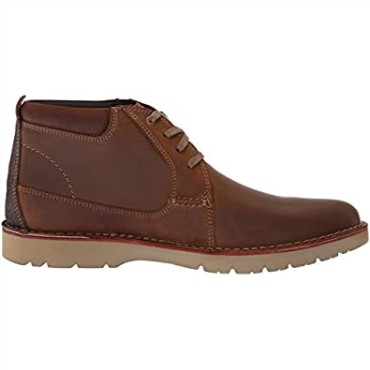 Botines De Caña Media Vargo Para Hombre En Piel Marrón Oscuro Clarks