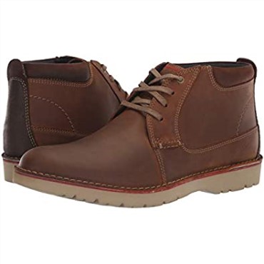Botines De Caña Media Vargo Para Hombre En Piel Marrón Oscuro Clarks