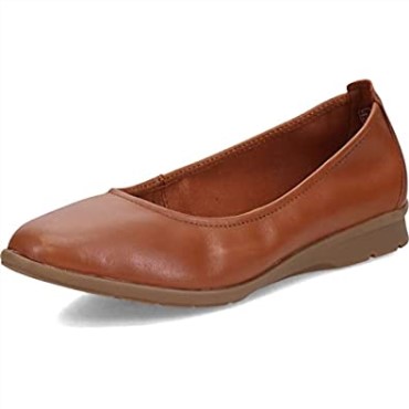 Bailarinas De Mujer Jenette Easy De Cuero Tostado Oscuro Clarks