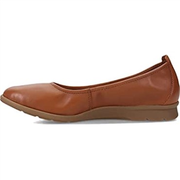 Bailarinas De Mujer Jenette Easy De Cuero Tostado Oscuro Clarks