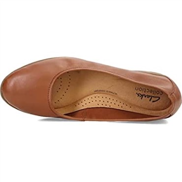 Bailarinas De Mujer Jenette Easy De Cuero Tostado Oscuro Clarks