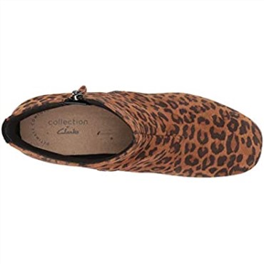 Botines Clarks Marilyn Beth De Ante De Leopardo Marrón Oscuro Para Mujer
