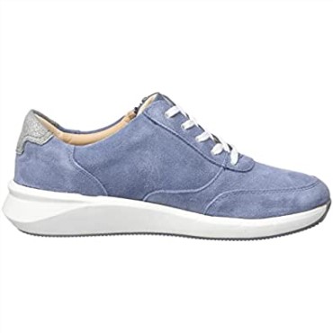 Zapatilla De Mujer Sde Clarks Un Rio Con Cremallera Azul Vaquero