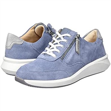 Zapatilla De Mujer Sde Clarks Un Rio Con Cremallera Azul Vaquero