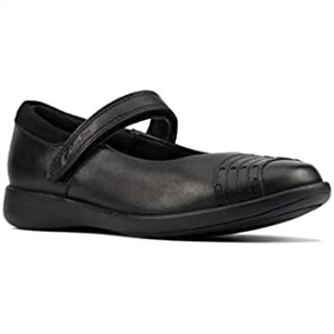 Etch Beam Kids Negro Cuero Niñas Merceditas Colegiales Clarks