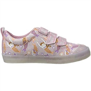 Zapatilla Niña Foxing Print Lona Rosa Clarks