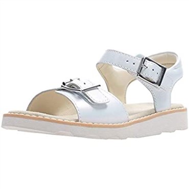 Sandalias Niña Crown Bloom T Sling Back Clarks Blanco Cuero Blanco
