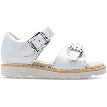 Sandalias Niña Crown Bloom T Sling Back Clarks Blanco Cuero Blanco