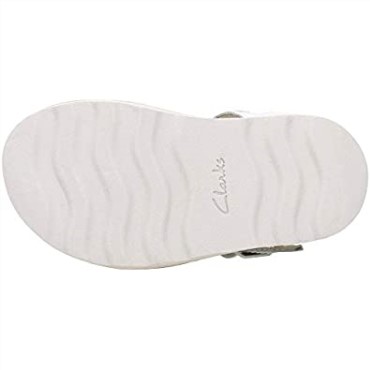 Sandalias Niña Crown Bloom T Sling Back Clarks Blanco Cuero Blanco