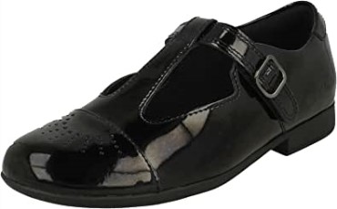 Zapatos Con Tira En T Para Niñas Con Detalles Láser Scala Spirit K Negro Clarks